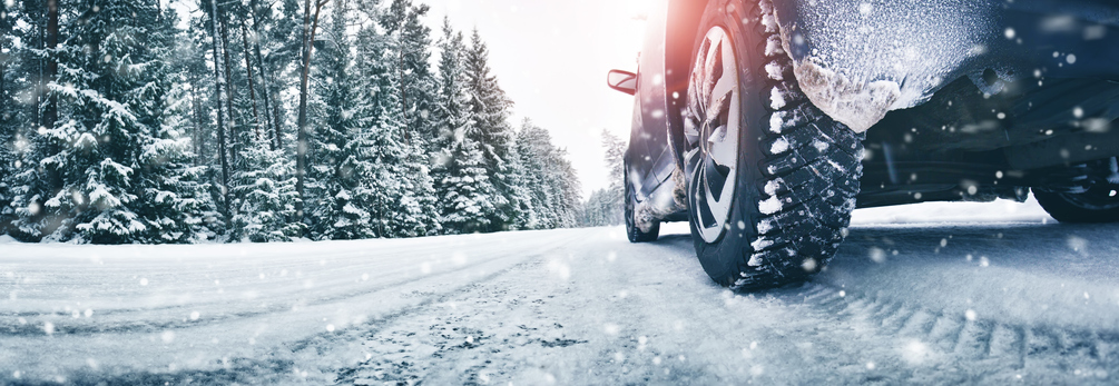 Car on snowy road