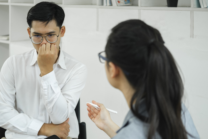 Anxious person in Emergency Room