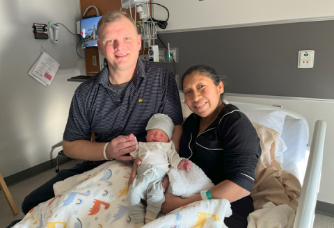 Brian and Ruth Garmaker with newborn son Brian Jr.